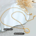 Gold Oval White Sea Shell Pendant Necklace Fine Chain view 2