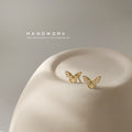 Mini Gold-Tone Openwork Butterfly Stud Earrings Pair view 3