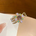Enamel Feather Rhinestone Flower Duckbill Clips and Mini Claw view 8