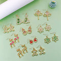 Christmas Dried Flower Resin Drop Earrings Gold Frames 19 Styles view 2