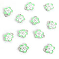 Pastel Rhinestone Flower Charms in Gold and Silver Tones view 9