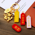 Gold Dragon Keychains with Message Tags or Tassels in Eight Designs view 2