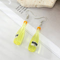 Resin Wine Bottle Drop Earrings Silver Hooks Six Colors view 3