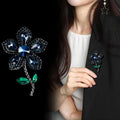 Flower Crystal Two Designs Metal Brooch Pin 4 x 6 cm view 4