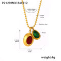 Gold Ball Chain Teardrop Zircon Pendant Necklace Color Combos view 12