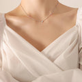 Mini Heart Station Necklace Delicate Fine Chain Gold Rose Steel view 8
