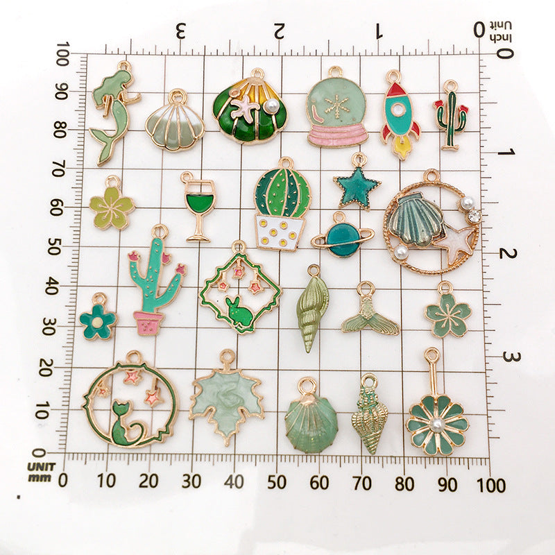 Green Enamel Zinc Alloy Star Mermaid Charm Pendants for DIY Bracelet Necklace Keychain