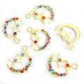 Rhinestone Moon and Star Pendant Charms in Four Styles view 9