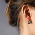 Enamel Daisy Drop Stud Earrings Gold Or Steel Tone view 4