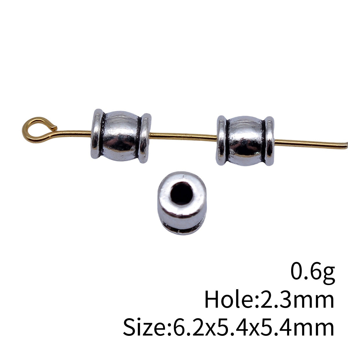 6.2x5.4x5.4mm 0.6g Antique Silver Zinc Alloy Small Hole Spacer Beads for DIY Bracelet Necklace Jewelry