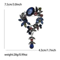 Crystal Floral Wreath Brooch with Teardrop Dangle Lapel Pin view 10