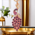 Full Crystal Peacock Keychains in Eight Color and Stone Combinations view 4