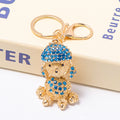 Rhinestone Poodle Dog Keychain Gold Tone Sitting Charm view 8
