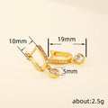 Gold Tone Pave Huggie Hoop Earrings Round Dangle Stones view 4