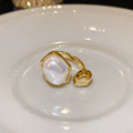 Large Irregular Pearl Like Open Ring In Silver Or Gold Tone view 7