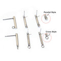 Slim Bar Earring Posts With Hanging Loops in Eight Styles view 2