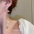 Purple Floral Crystal Drop Earrings For Women Jewelry view 4
