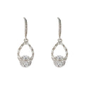 Silver Cubic Zirconia Teardrop Drop Earrings Large Center Stone view 5