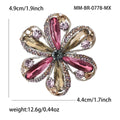 Open Petal Crystal Flower Brooch in Two Colorways Clothing Pin view 5