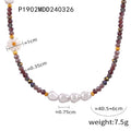Gradient Bead Pearl Daisy Necklaces Green Black Purple Orange Pink view 8