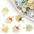 Enamel-Look And Crystal-Accented Gold Silver Heart Alloy Charms in 12 Styles view 1