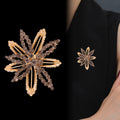 Red Gold Tone Snowflake Crystal Metal Brooch Pin for Jackets and Lapels view 4