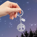 Silver Tree of Life Keychain Heart Cutouts Thank You Tag view 3