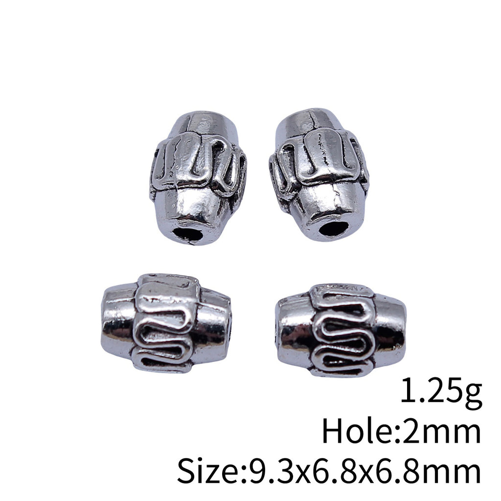 9.3x6.8x6.8mm 1.25g Multicolor Zinc Alloy Patterned Small Hole Spacer Beads for DIY Jewelry Making