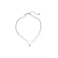 Light Blue Seed Bead Necklace Blue Crystal Heart Silver Heart view 5