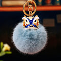 Lion Dance Head Faux Fur Pom Keychains in Seven Bright Colors view 5