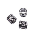 Antique Silver Scroll Band Large Hole Metal Bead Component view 3