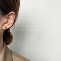 Mini Gold Tone Chinese Character Fa Cai Stud Earrings view 4