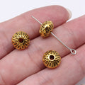 Floral Sunburst Large-Hole Spacer Beads in 2 Finishes for Jewelry Making view 3
