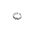 Gold and Silver Open Wave Double Band Rhinestone Rings view 5
