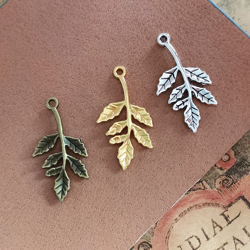 30x10mm Alloy Branch Leaf Charm Pendant for Hanfu Accessories