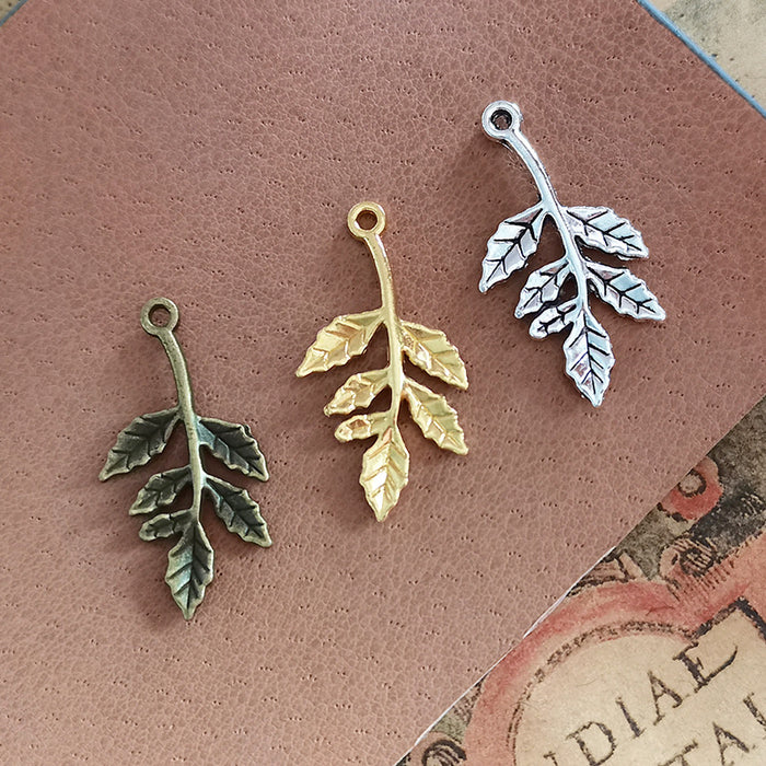 30x10mm Alloy Branch Leaf Charm Pendant for Hanfu Accessories