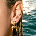 Hammered U-Shape Drop Earrings 316L Steel Gold Or Silver view 4