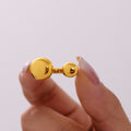 Double Round Disc Open Rings Stainless Steel Gold Steel Tone view 3
