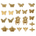 Gold-Tone Bee and Butterfly Metal Charms with 10 Listed Options view 5