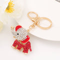Rhinestone Elephant Keychain Gold Tone Animal Charm view 6