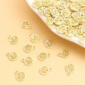 Openwork Chinese Fu Character Gold Tone Alloy Charm Pendant view 1