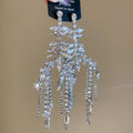 Silver Tone Crystal Bow and Fringe Stud Earrings Jewelry view 6