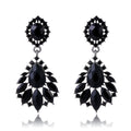 Silver Tone Marquise Crystal Cluster Crystal Four Designs Metal Dangle Earrings view 9