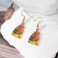 Christmas Enamel Dangle Earrings Gold Hooks 8 Styles view 6