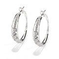 Crystal Double Band Oval Hoop Earrings With Clear Stone Accents view 6