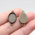 Assorted Metal Cabochon Connector Trays in Silver and Bronze view 9