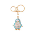 Rhinestone Penguin Keychain Gold Clasp Red Pink Blue Options view 5
