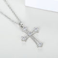 Clear Stone Cross Pendant Necklace In Gold And Silver Tones view 1