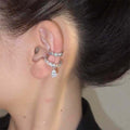 Crystal Ear Cuff Sets With Teardrop in Silver and Gold view 6