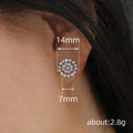 White Gold Tone Openwork Snowflake Clear Stone Stud Earrings view 4